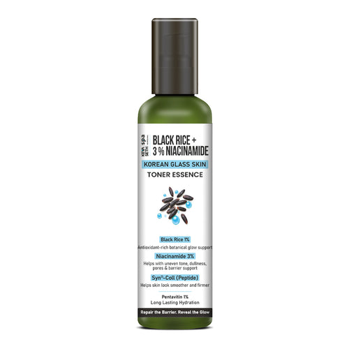 Korean Glass Skin Toner Essence - 1% Black Rice, 3% Niacinamide, Peptide, Hydration, Barrier Repair, Smooth, Brighter Skin - Keya Seth Aromatherapy