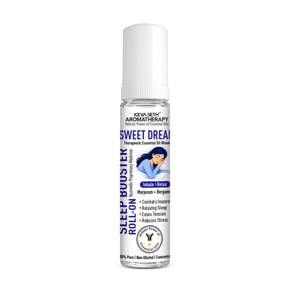 Sweet Dream Sleep Booster Roll-On, Relaxing Sleep, Insomnia, Tension, Stress Relief with Marjoram & Bergamot - Keya Seth Aromatherapy