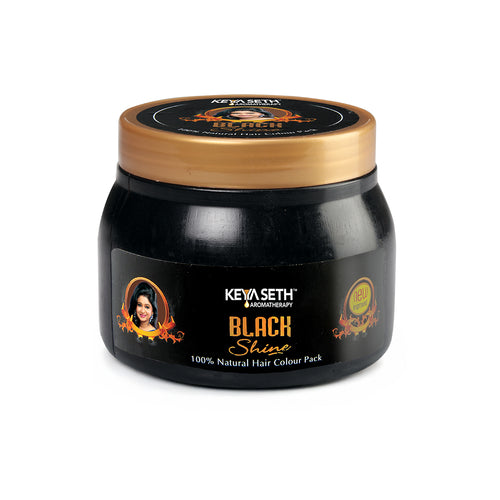Black Shine Hair Pack Natural Hair Colour, Dye with Ayurvedic Herbs, Men & Women - Keya Seth Aromatherapy