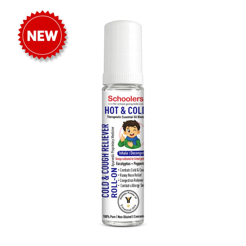 Schoolers Hot & Cold – Baby & Kids Cold & Cough Roll-On | Relief Runny Nose, Congestion & Sneezing - Keya Seth Aromatherapy