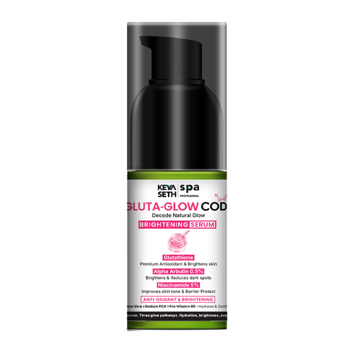 Gluta Glow Code Brightening Serum - Glutathione, 0.5% Alpha Arbutin, 5% Niacinamide, Reduce Dark Spots, Hydrates & Strengthens Skin Barrier - Keya Seth Aromatherapy
