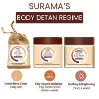 Surama’s Body Detan Ritual with  Oxy Detan Soap, Oxy Detan Scrub, & Oxy Detan Pack - Exfoliates, Removes Tan, Brightens & Locks Skin Hydration