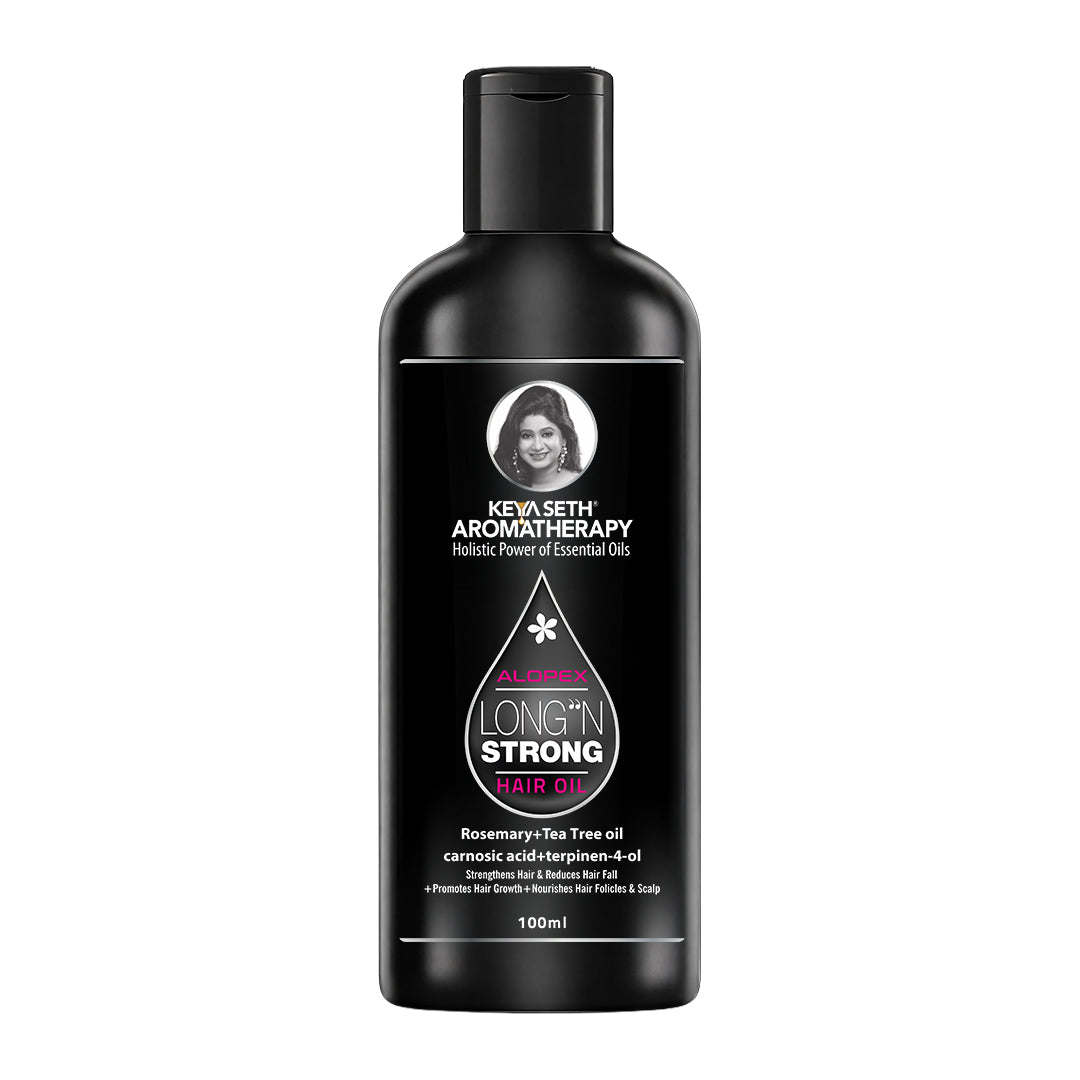 Alopex Long N Strong Hair Oil with Rosemary & Tea Tree Essential Oil – Strengthens Hair, Reduces Hair Fall, Promotes Hair Growth & Nourishes Hair Follicles & Scalp - Keya Seth Aromatherapy