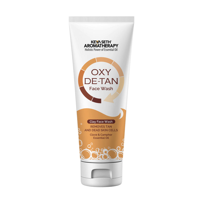 Oxy De Tan Clay Foaming Facewash Hydration & Moisturizing Infused with Clove & Camphor Oil, Removes Tan & Dead Skin Cells SLS & Paraben Free 100ml - Keya Seth Aromatherapy