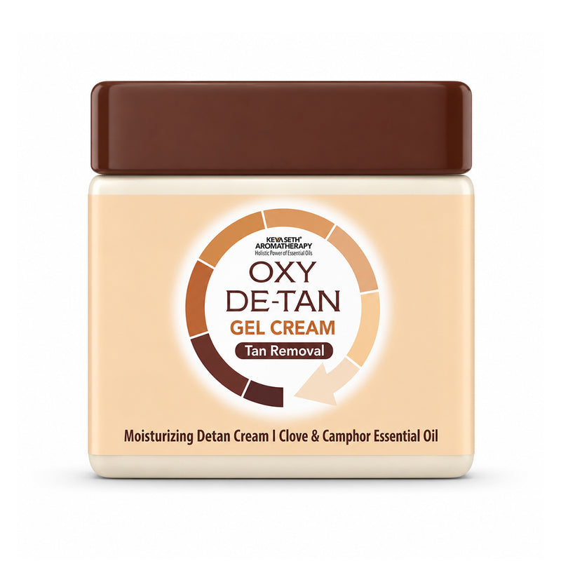 Oxy De-Tan Gel Cream – Moisturizing, Tan Removal & Glowing Skin with Clove and Camphor Essential Oils - Keya Seth Aromatherapy
