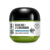 Korean Glass Skin Gel Moisturizer - 1% Black Rice, 2% Niacinamide & Peptide – Hydrates, Brightens & Strengthens Skin Barrier - Keya Seth Aromatherapy