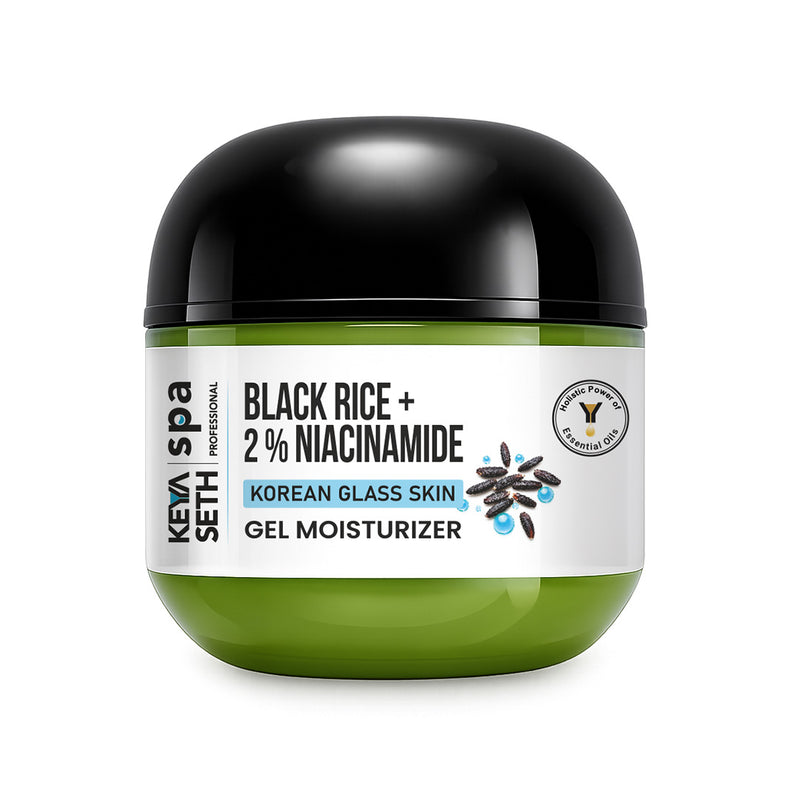 Korean Glass Skin Gel Moisturizer - 1% Black Rice, 2% Niacinamide & Peptide – Hydrates, Brightens & Strengthens Skin Barrier - Keya Seth Aromatherapy