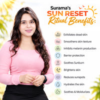 Surama’s Face De-Tan Ritual – Advanced Sun Damage & Tan Removal Scrub, Serum & Face Mask for Dark Spots, Pigmentation, Brightening & Even-Toned Glowing Skin
