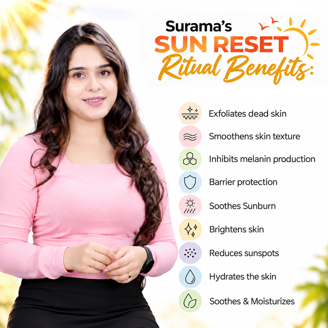 Surama’s Face De-Tan Ritual – Advanced Sun Damage & Tan Removal Scrub, Serum & Face Mask for Dark Spots, Pigmentation, Brightening & Even-Toned Glowing Skin