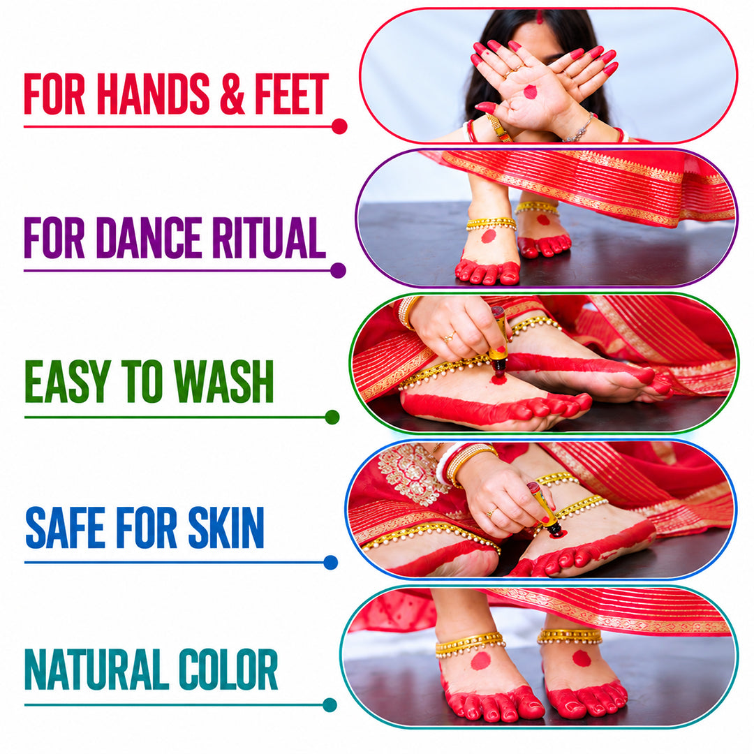 100% Natural - Alta Pen Roll On Applicator - for Hands and Feet, for Dance,Festival & Rituals, Floral Pigments, No Side Effects, Easy to Apply, Quick Washable - Keya Seth Aromatherapy