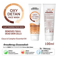 Oxy De Tan Clay Foaming Facewash Hydration & Moisturizing Infused with Clove & Camphor Oil, Removes Tan & Dead Skin Cells SLS & Paraben Free 100ml - Keya Seth Aromatherapy