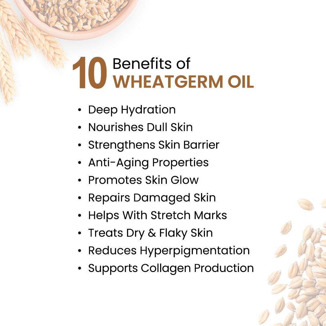 Wheatgerm Body Oil - Protecting, Deep Moisturizing, Repairing, Nourishing; Non-Sticky, Quick-Absorbing