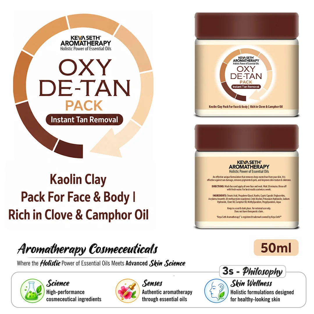 Surama’s Body Detan Ritual with  Oxy Detan Soap, Oxy Detan Scrub, & Oxy Detan Pack - Exfoliates, Removes Tan, Brightens & Locks Skin Hydration