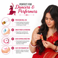 100% Natural - Alta Pen Roll On Applicator - for Hands and Feet, for Dance,Festival & Rituals, Floral Pigments, No Side Effects, Easy to Apply, Quick Washable - Keya Seth Aromatherapy