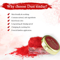 100% Natural Dust Sindoor Red with Herbs Extracts & Floral Pigments Kumkum, No side Effects & No Hair Fall - Keya Seth Aromatherapy