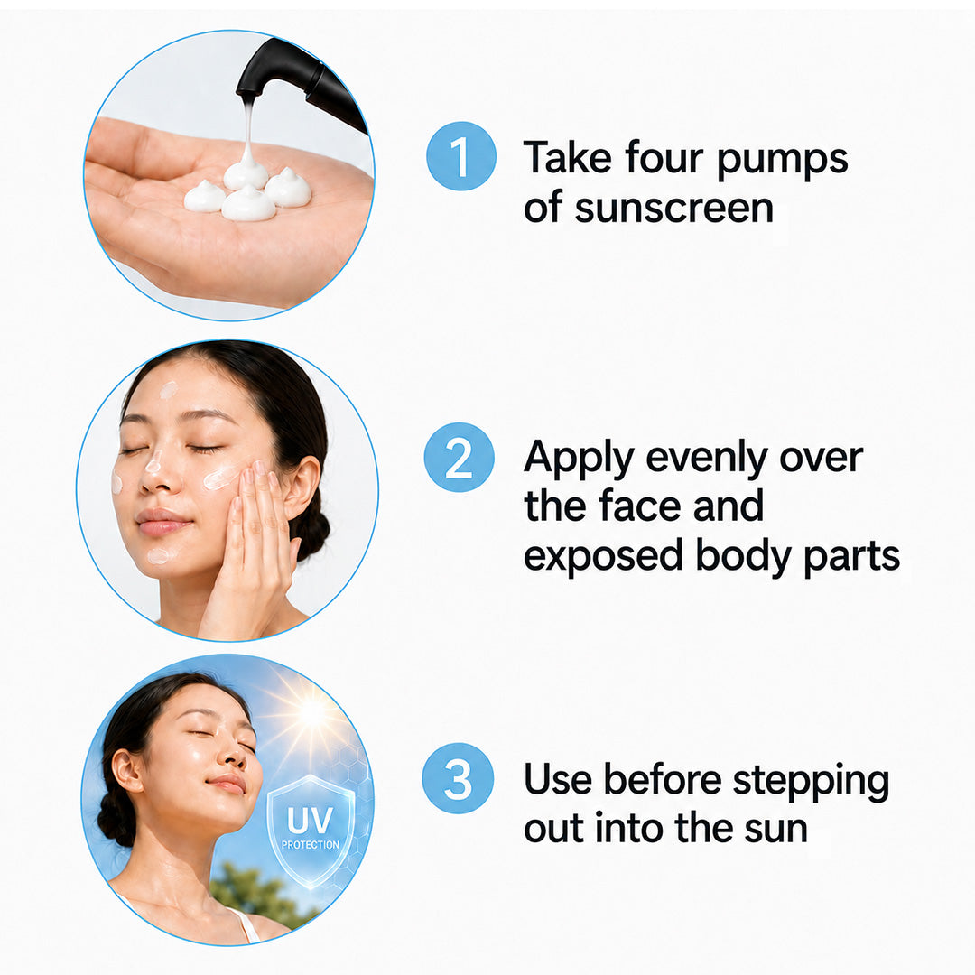 Korean Glass Skin Hybrid Aqua Serum Sunscreen SPF 50 PA+++ – Black Rice & 5% Niacinamide, Watery Gel, No White Cast, Water-Resistant with Parsol HS & M - Keya Seth Aromatherapy