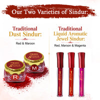 100% Natural Dust Sindoor Maroon with Herbs Extracts & Floral Pigments Kumkum, No side Effects & No Hair Fall - Keya Seth Aromatherapy