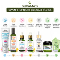 Surama’s Night Skin Care Ritual – Hydrating Face Wash, Exfoliating Toner, Hyaluronic Acid & Vitamin C Serums, Black Rice Moisturizer & Pudding Mask for Deep Hydration, Barrier Repair, Brightening & Anti-Ageing