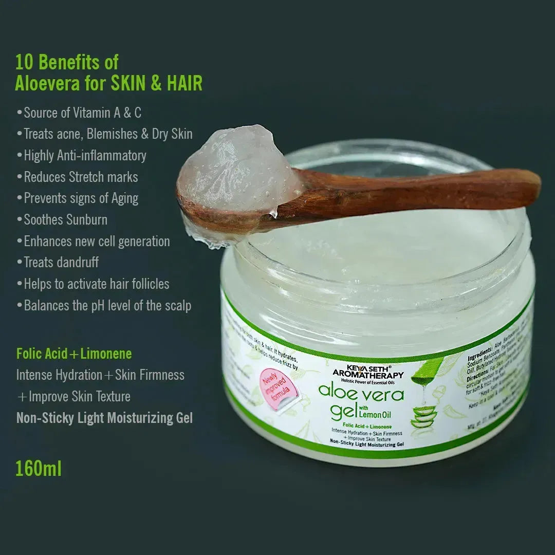 Aloe Vera Gel enriched with vitamins for Glowing Radiant Skin and Hair Keya Seth Aromatherapy