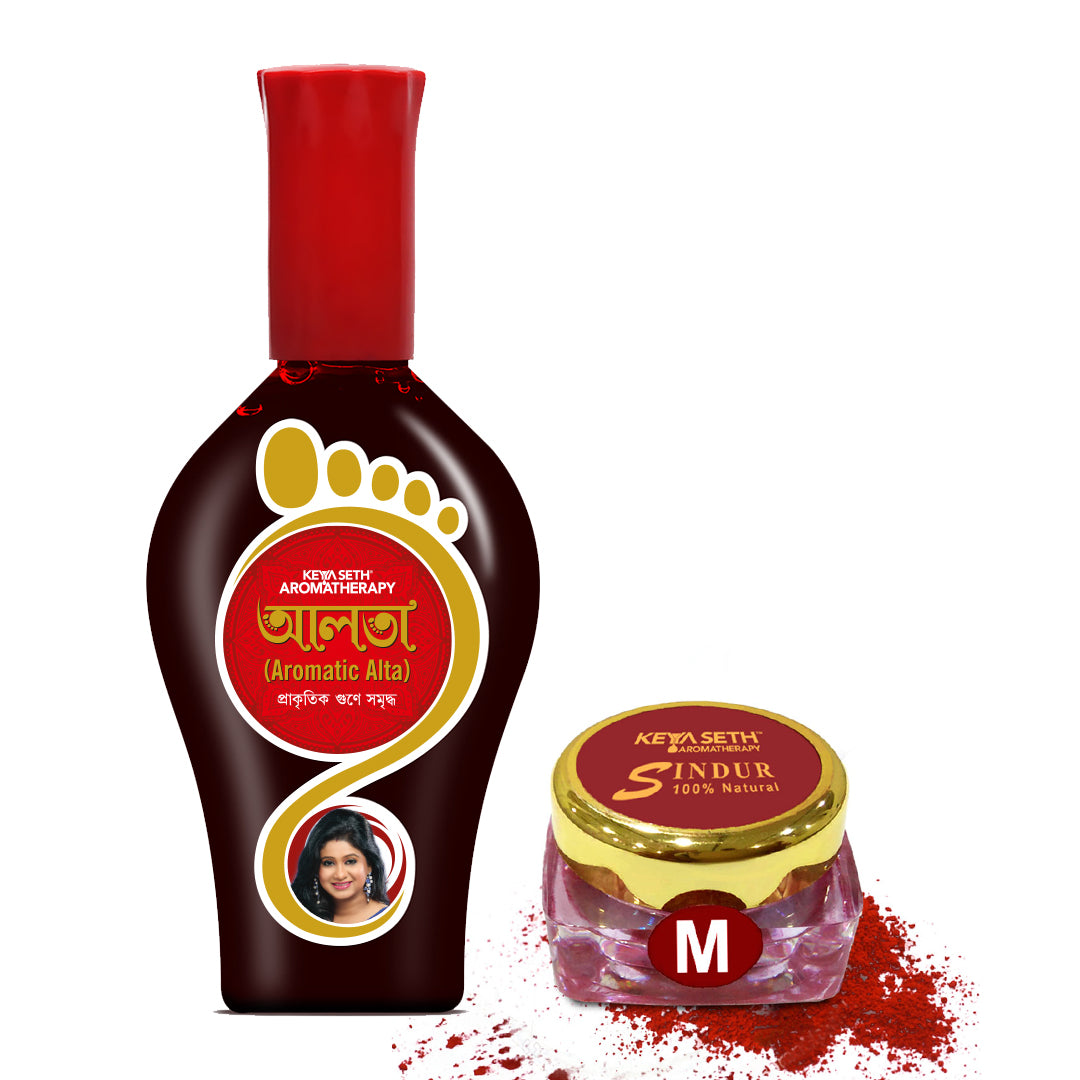 Aromatic Alta 1Pcs +100% Natural Aromatic Maroon Dust Sindoor 1Pcs - Keya Seth Aromatherapy