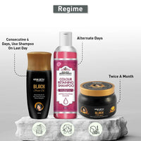 Complete Hair Colour Combo - Black Shine Oil, Black Shine Pack & Colour Retaining Shampoo; Long-lasting vibrant hair colour, Nourishes & Protects