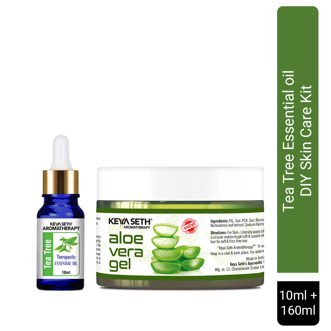 Tea Tree Essential Oil DIY Skincare Kit – Fights Acne, Clears and Tightens Pores, Controls Oil & Redness, Hydrates for Smooth, Blemish-Free Skin - Keya Seth Aromatherapy