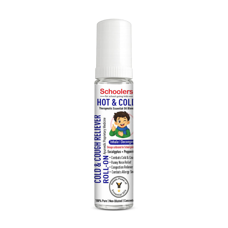 Schoolers Hot & Cold – Baby & Kids Cold & Cough Roll-On | Relief Runny Nose, Congestion & Sneezing - Keya Seth Aromatherapy