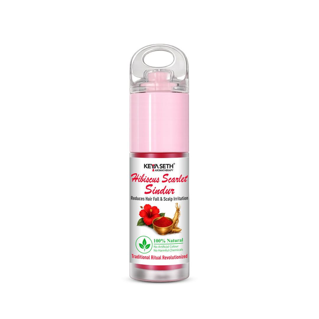 100% Natural Hibiscus Scarlet Sindur (Red) – Helps Reduce Hair Fall & Scalp Irritation, Long-Lasting & Water-Resistant - Keya Seth Aromatherapy