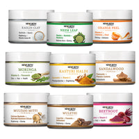 Navratna Ubtan Face Pack Powder Combo – With Sandalwood, Kasturi, Orange, Beetroot, Mulethi, Moringa, Kaolin, Neem, Multani; Fights Irritation, Reduces Acne, Calms Skin