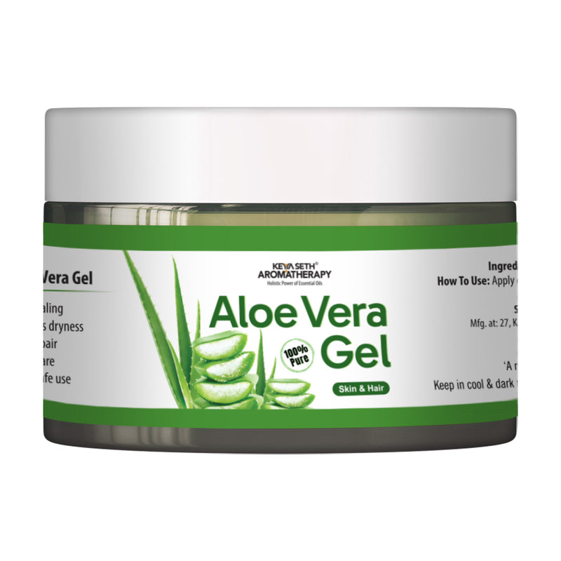 100% Pure Aloe Vera Gel for Skin & Hair - Hydrating, Soothing, Reduces Dryness - Keya Seth Aromatherapy