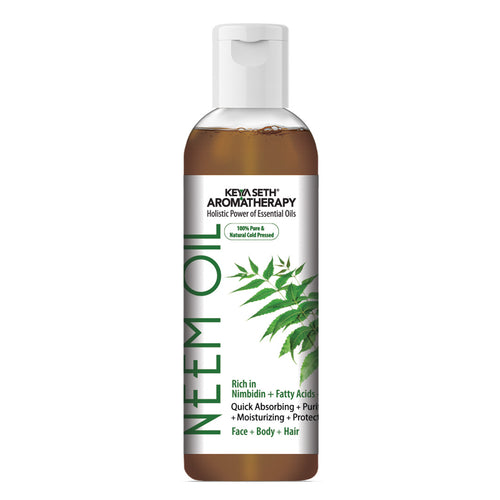 100% Pure & Natural Cold-Pressed Neem Oil for Face, Body & Hair – Moisturizing - Keya Seth Aromatherapy