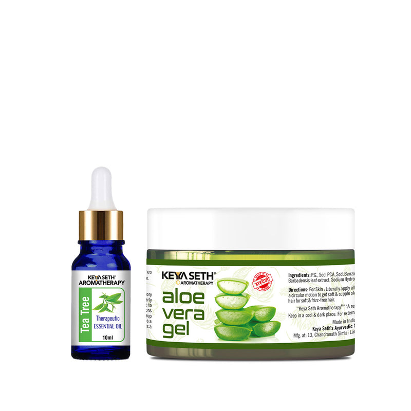 Tea Tree Essential Oil DIY Skincare Kit – Fights Acne, Clears and Tightens Pores, Controls Oil & Redness, Hydrates for Smooth, Blemish-Free Skin - Keya Seth Aromatherapy