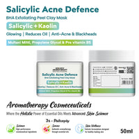 Salicylic Acne Defence BHA Exfoliating Peel Clay Mask - Glowing, Reduces Oil, Anti Acne, Remove Blackheads - Keya Seth Aromatherapy