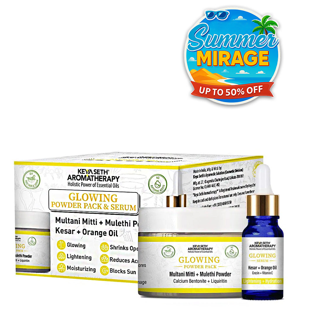 Glowing Pack & Serum Kit with Multani, Mulethi, Kesar & Orange Oil