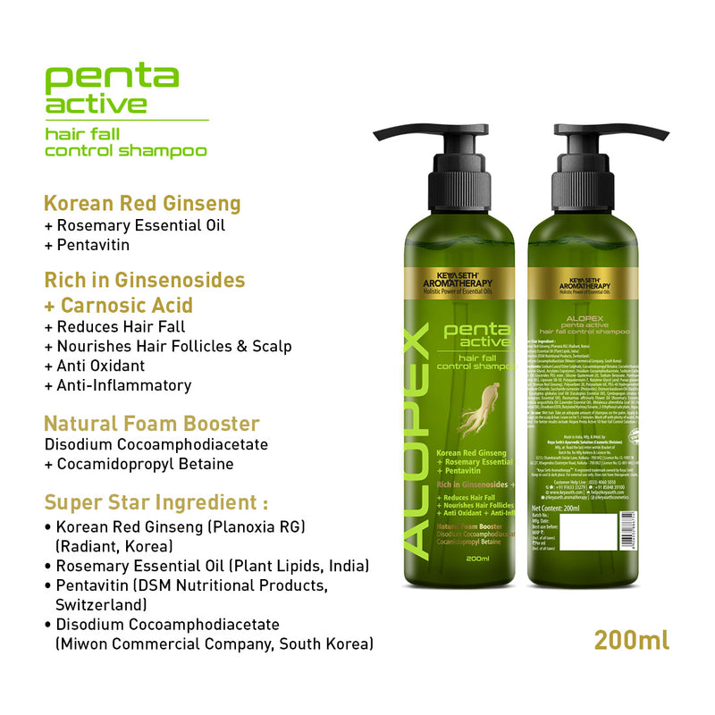 Complete Treatment Kit For Acute Hair Fall - Absolute Solution, Scalp Care, Alopex shampoo, Blocks hair fall & Fights Dandruff & Itchiness, New Hair Growth - Keya Seth Aromatherapy