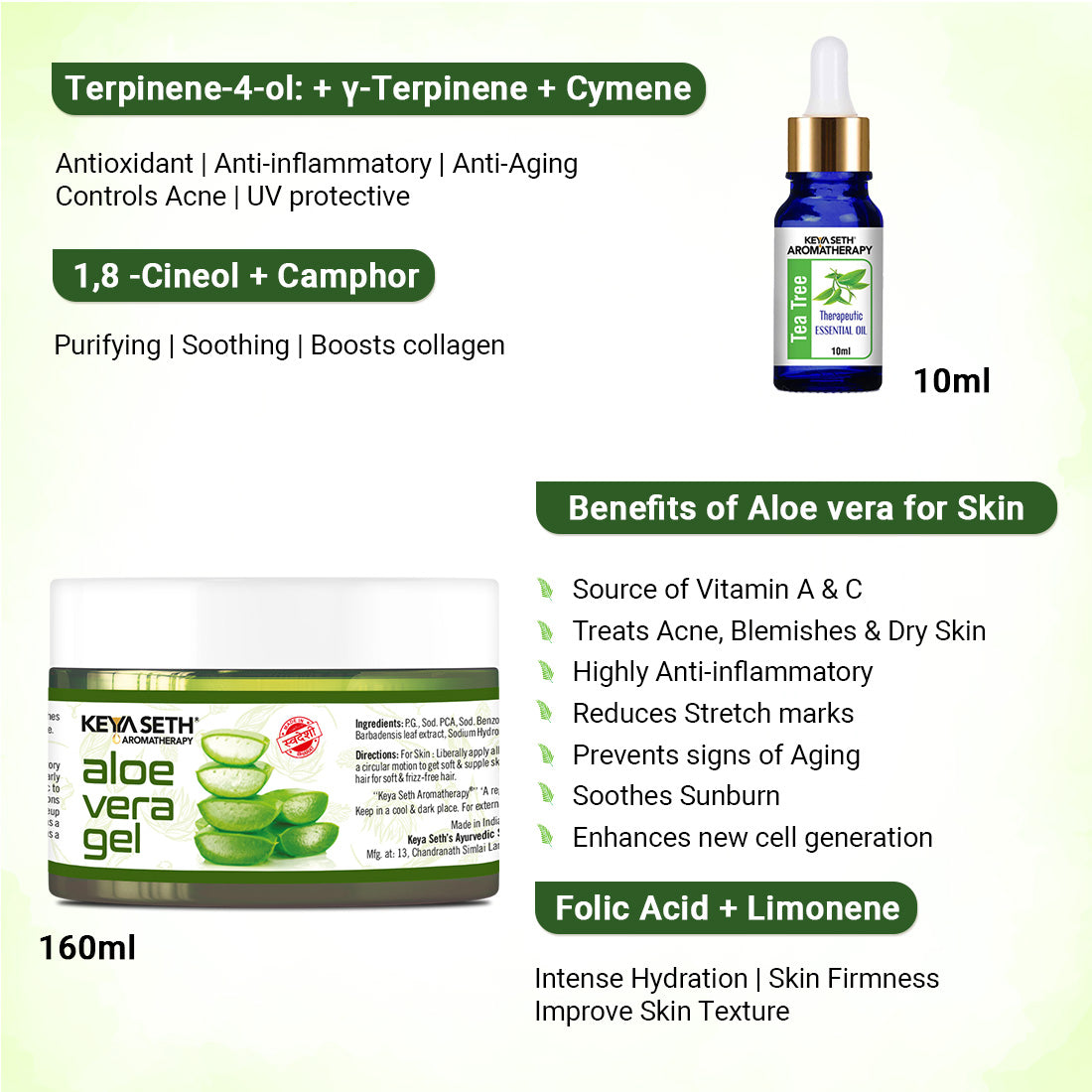 Tea Tree Essential Oil DIY Skincare Kit – Fights Acne, Clears and Tightens Pores, Controls Oil & Redness, Hydrates for Smooth, Blemish-Free Skin - Keya Seth Aromatherapy