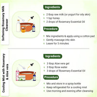 Rosemary Essential Oil DIY Skincare Kit – Rosemary Oil & Aloe-Vera Gel Fights Acne & Anti Aging, Reduces Wrinkles & Redness for Clear, Glowing Skin - Keya Seth Aromatherapy