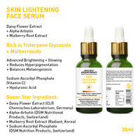 Daily Skincare Routine for Brightening Skin – Facewash, Serum, Moisturizer, Sunscreen With Hyaluronic, Daisy Flower, Alpha Arbutin & Vitamin C to Fade Scars & Even Tone - Keya Seth Aromatherapy