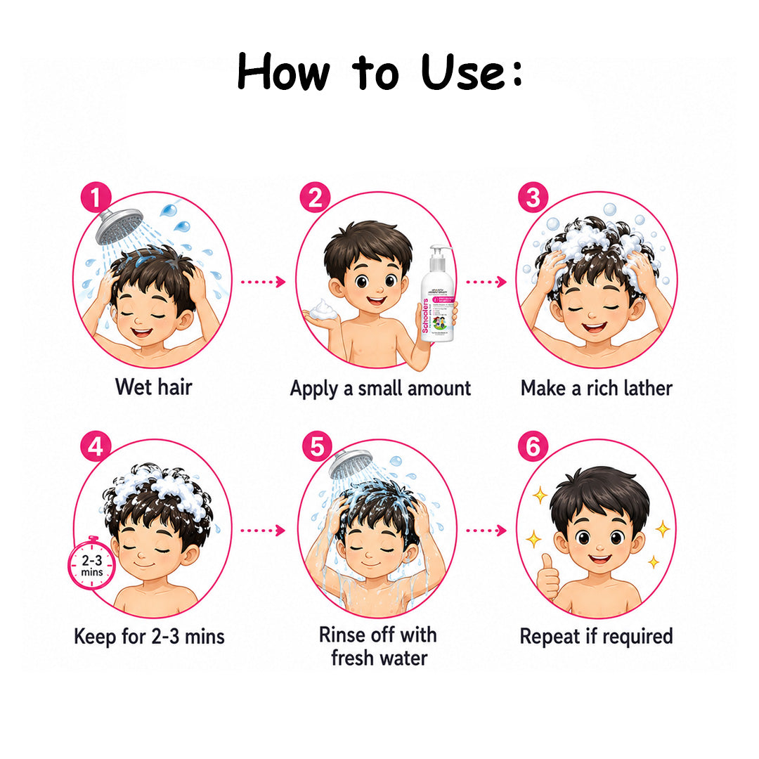 Schoolers Baby & Kids Anti-Dandruff Shampoo - Itch & Flake-Free Scalp, Soothing, Hydrating - Keya Seth Aromatherapy