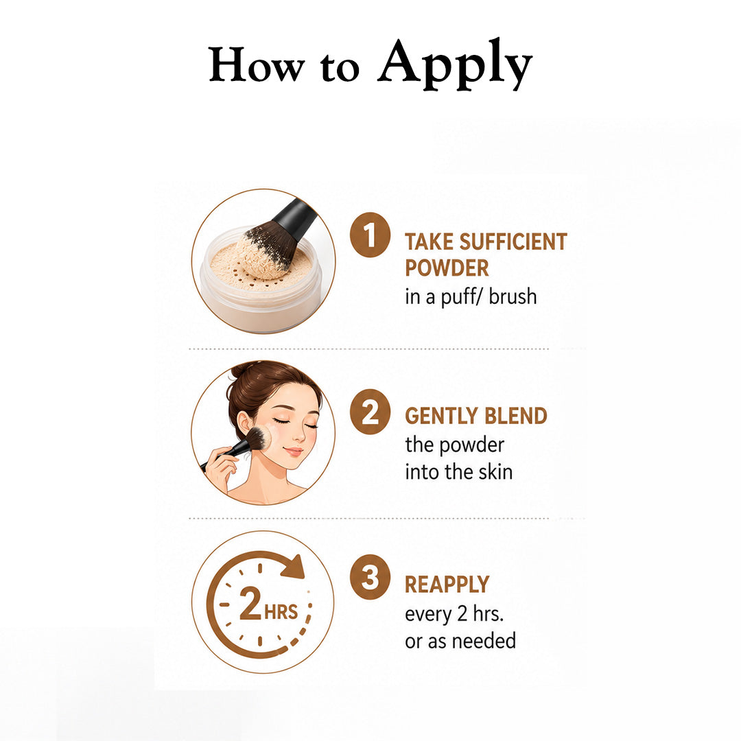 100% Sandalwood Mineral Tinted Sunscreen Loose Powder SPF 50 PA+++ - Makeup Finish, No White Cast with Zinc Oxide & Parsol TX - Keya Seth Aromatherapy