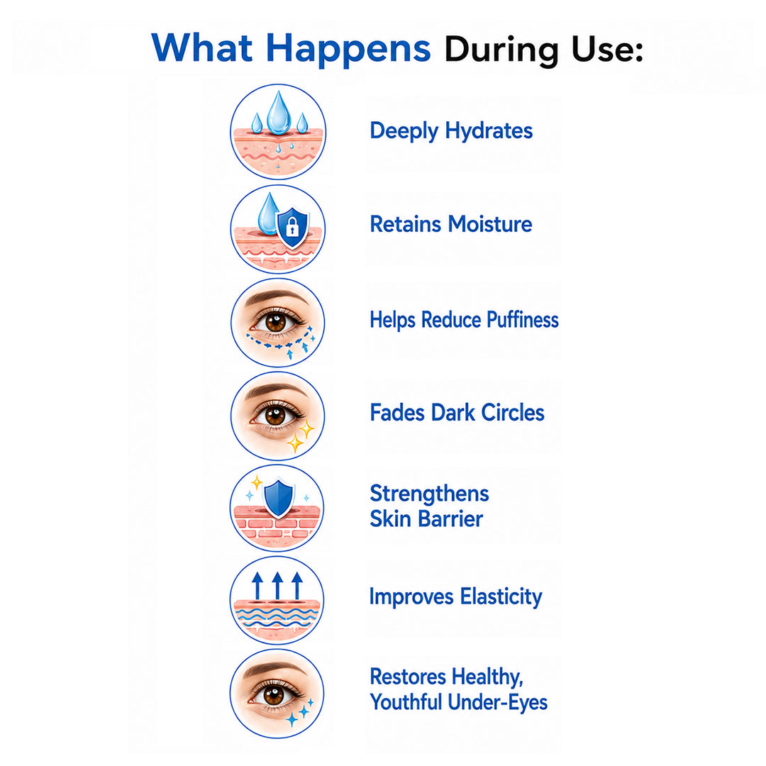Under Eye 4-in-1 Concentrated Serum Roll-On - Reduces Dark Circles, Fine Lines, Puffiness & Wrinkles with Hyaluronic Acid, Green Coffee Caffeine, Alpha Arbutin & Niacinamide - Keya Seth Aromatherapy