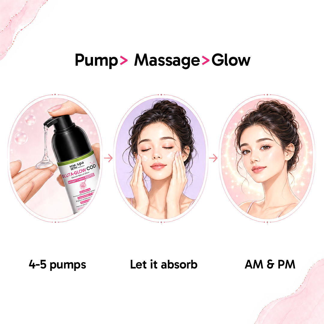 Gluta Glow Code Brightening Serum - Glutathione, 0.5% Alpha Arbutin, 5% Niacinamide, Reduce Dark Spots, Hydrates & Strengthens Skin Barrier - Keya Seth Aromatherapy