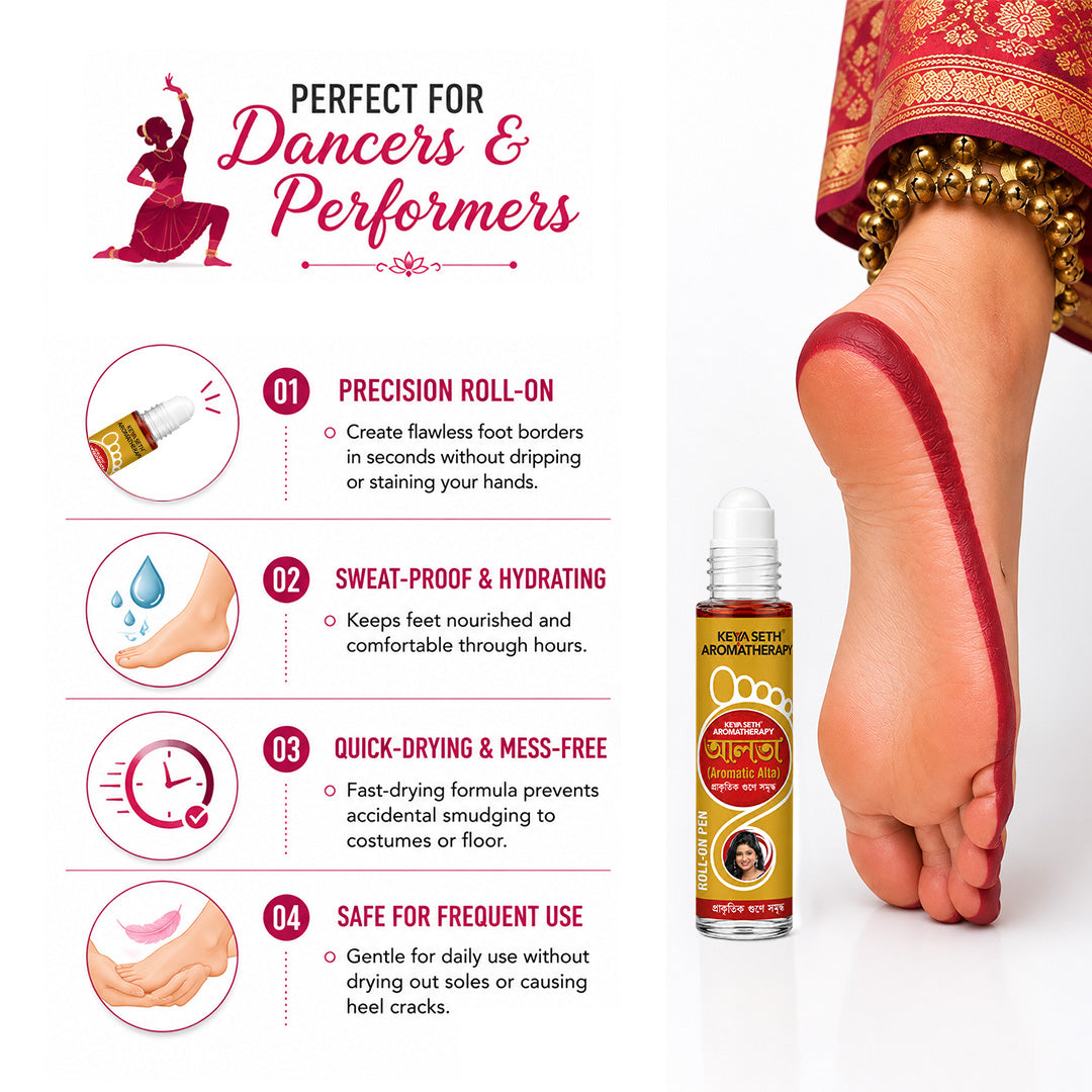 100% Natural Aromatic Alta Roll-On Pen for Hands & Feet - Floral Pigments, No Side Effects - Keya Seth Aromatherapy