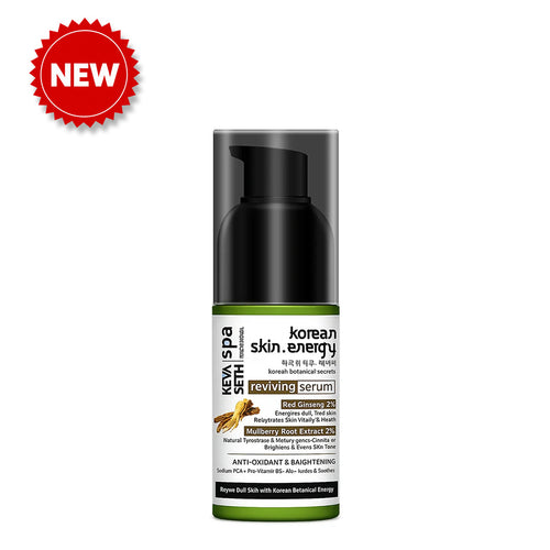Korean Skin Energy Reviving Serum - 2% Korean Red Ginseng & 2% Mulberry Root Extract, Energizes Dull Skin, Brightens Uneven Tone & Restores Skin Vitality - Keya Seth Aromatherapy