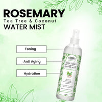 Rosemary Tea Tree Coconut Water Mist Spray,Hair Growth,Reduces Dandruff Scalp Itching & Oiliness,Steam Distilled Essential Oil - Keya Seth Aromatherapy