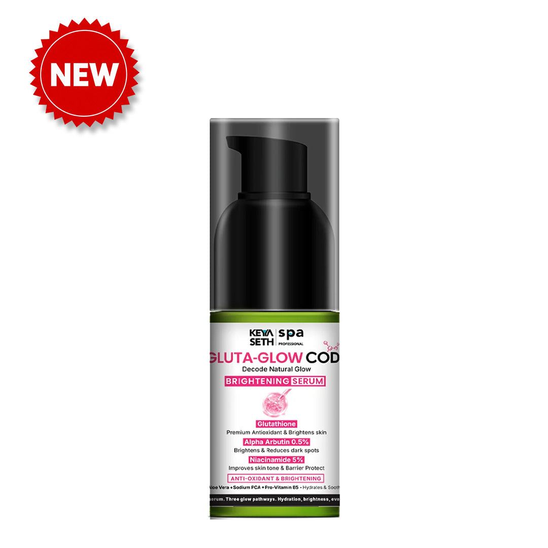 Gluta Glow Code Brightening Serum - Glutathione, 0.5% Alpha Arbutin, 5% Niacinamide, Reduce Dark Spots, Hydrates & Strengthens Skin Barrier - Keya Seth Aromatherapy