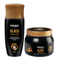 Complete Hair Colour Combo - Black Shine Oil & Black Shine Pack, Natural Dye, Long-Lasting, Nourishes & Protects, Men & Women