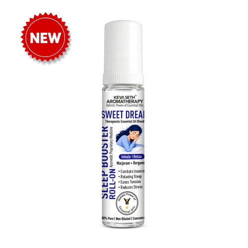 Sweet Dream Sleep Booster Roll-On, Relaxing Sleep, Insomnia, Tension, Stress Relief with Marjoram & Bergamot - Keya Seth Aromatherapy