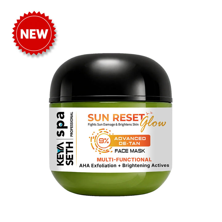 9% Advanced De-Tan SUN RESET Glow Face Mask, 2% Glycolic, 2% Kojic, 5% Niacinamide, Alpha Arbutin, Fights Sun Damage, Exfoliates Dead Skin & Brightens Skin - Keya Seth Aromatherapy