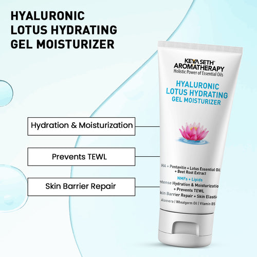 Hyaluronic Lotus Hydrating Gel Moisturizer, Pentavitin + Beet Root Extract, NMFs + Lipids, Intense Moisturization & Skin Barrier Repair